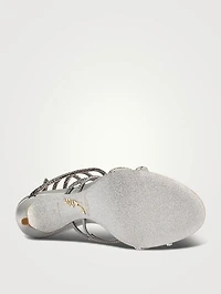 Braid Crystal Satin Sandals