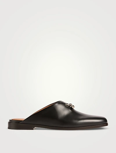 T-Bar Leather Mules