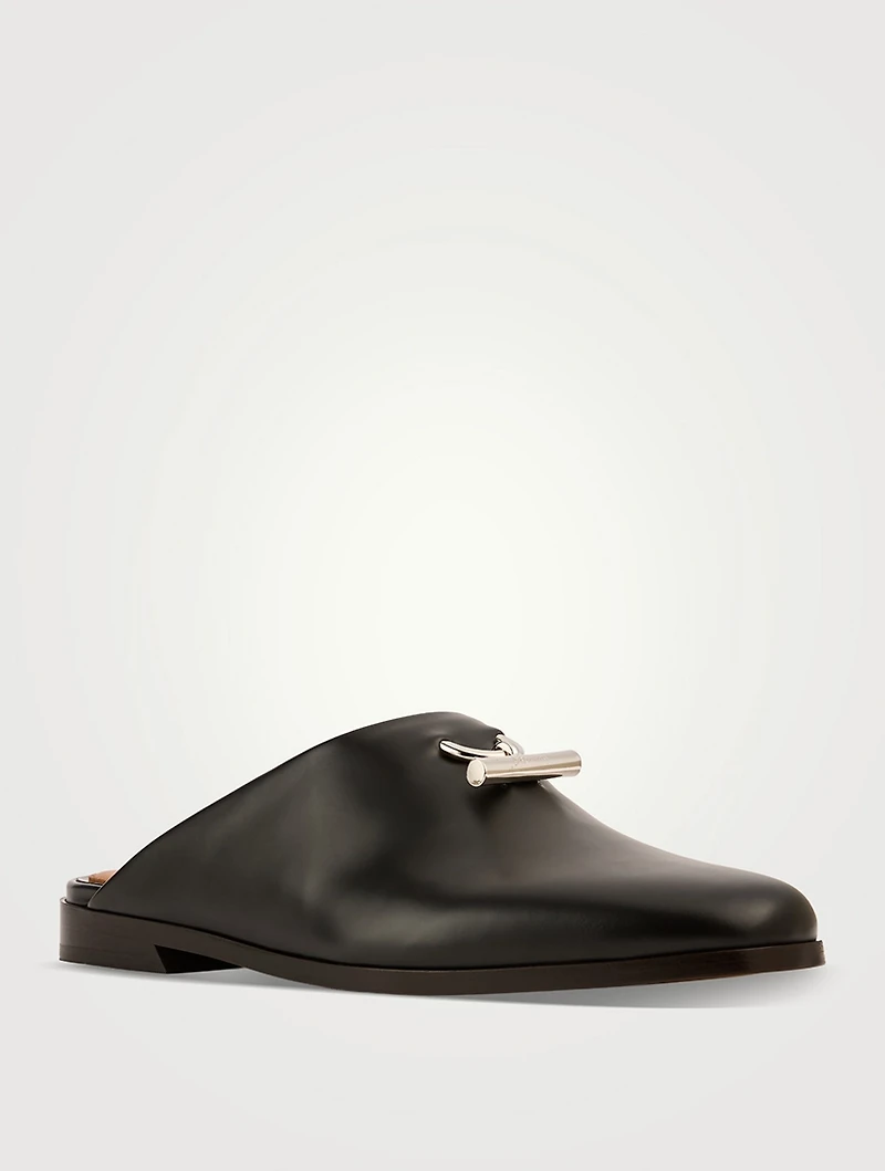 T-Bar Leather Mules
