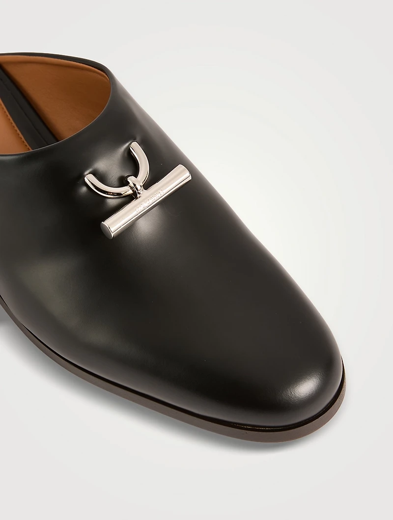 T-Bar Leather Mules
