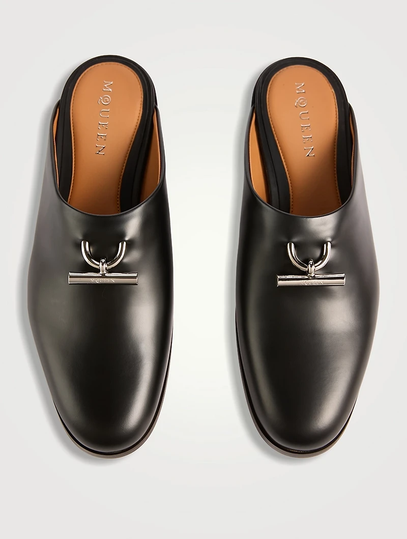 T-Bar Leather Mules