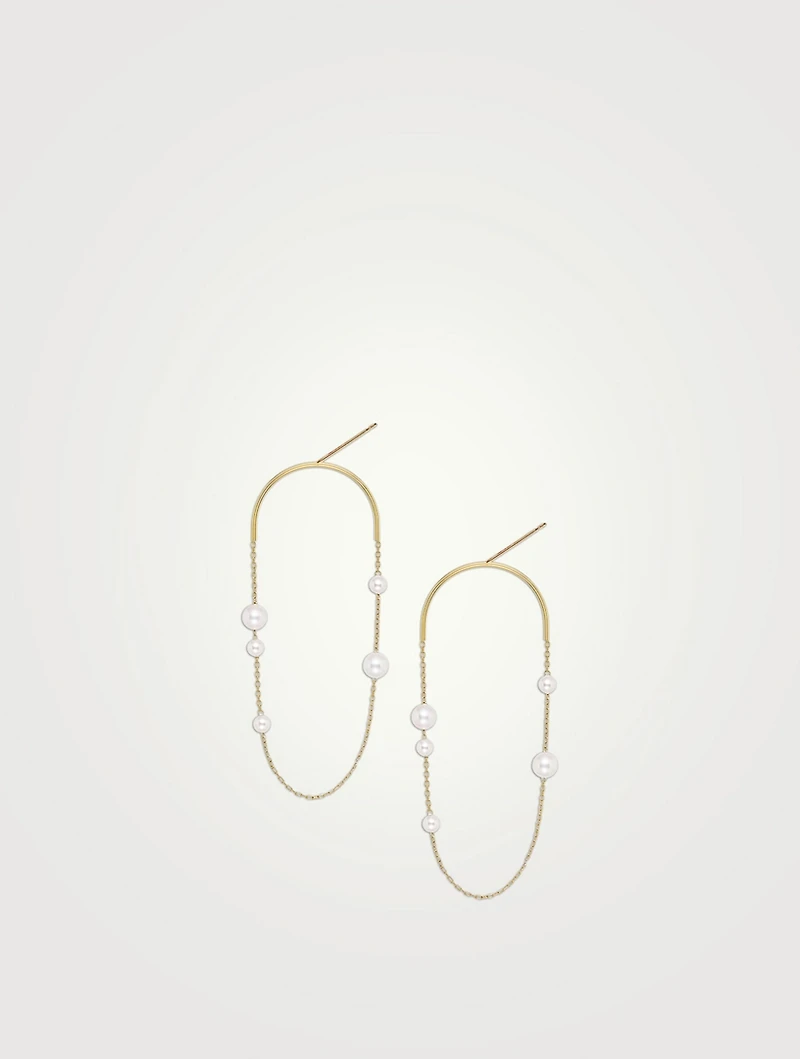 14K Gold Large Arch Earrings