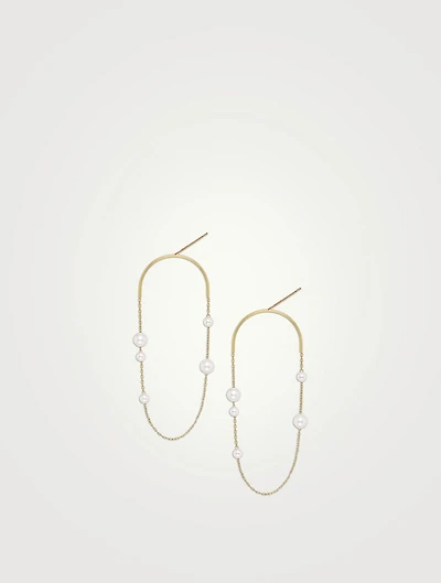 14K Gold Large Arch Earrings