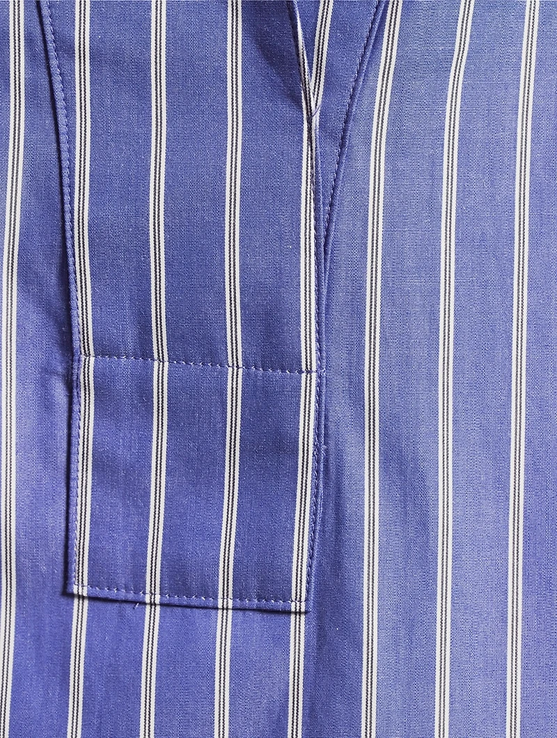 Poplin Tunic Shirt Stripe Print