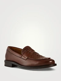 Como Woven Leather Penny Loafers