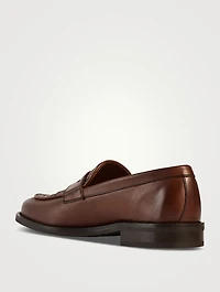 Como Woven Leather Penny Loafers