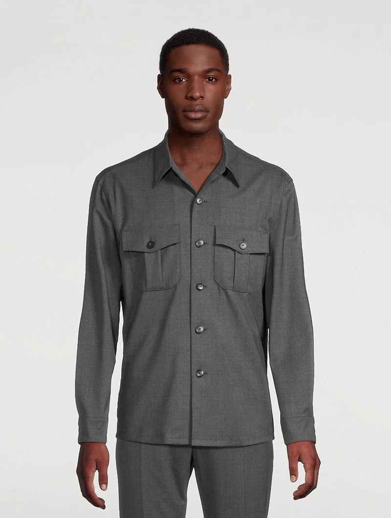Wool Stretch Overshirt