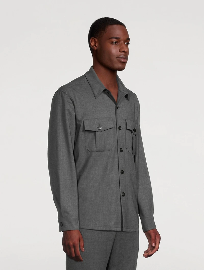 Wool Stretch Overshirt