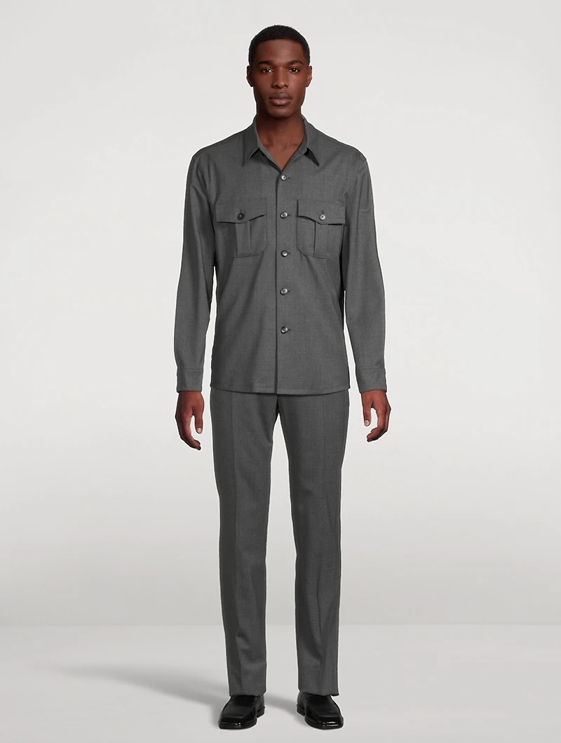 Wool Stretch Overshirt