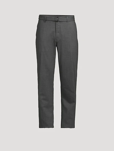 Wool Stretch Belted Pants