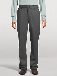 Wool Stretch Belted Pants