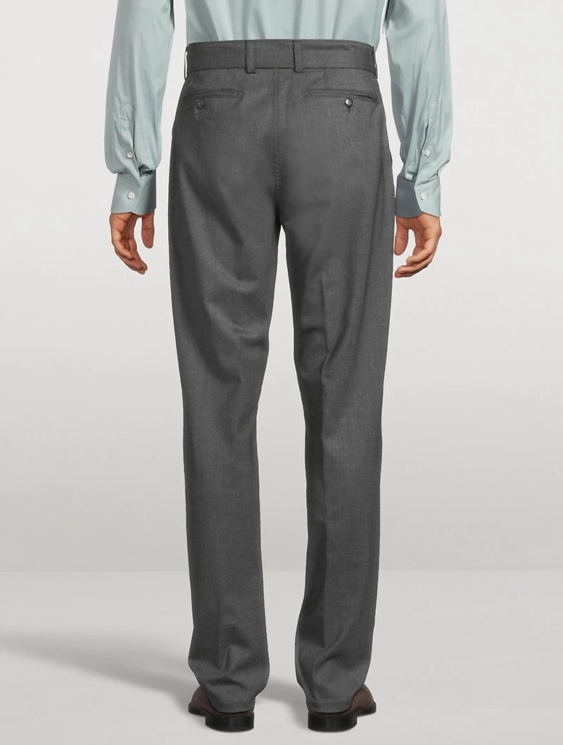 Wool Stretch Belted Pants
