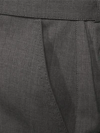 Wool Stretch Belted Pants