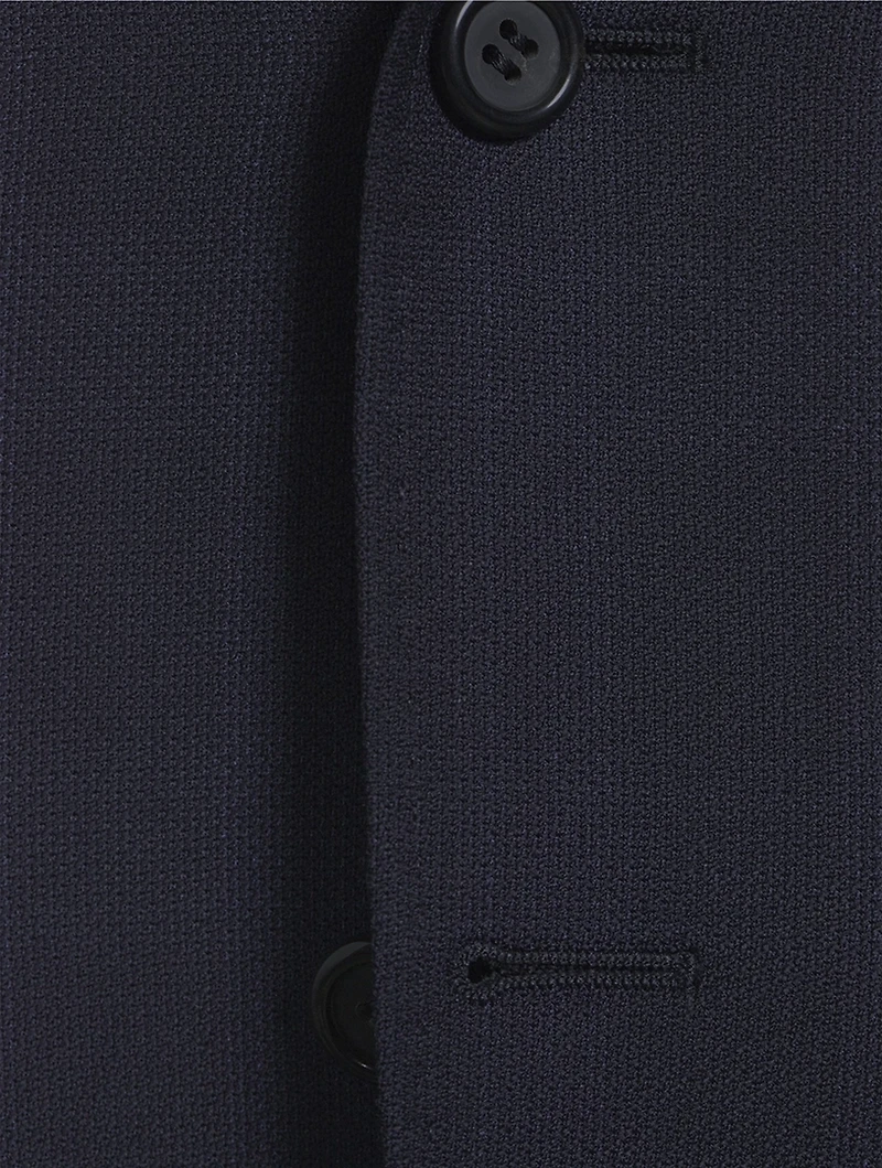 Wool Stretch Two-Piece Suit Tonal Check Print