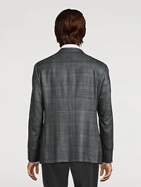 Wool Silk And Cashmere Jacket Check Print