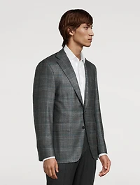 Wool Silk And Cashmere Jacket Check Print