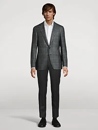 Wool Silk And Cashmere Jacket Check Print