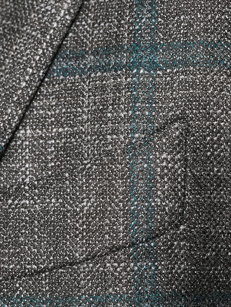 Wool Silk And Cashmere Jacket Check Print