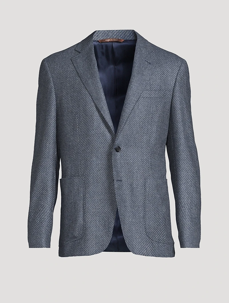 Wool Jacket Herringbone Print