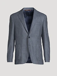 Wool Jacket Herringbone Print