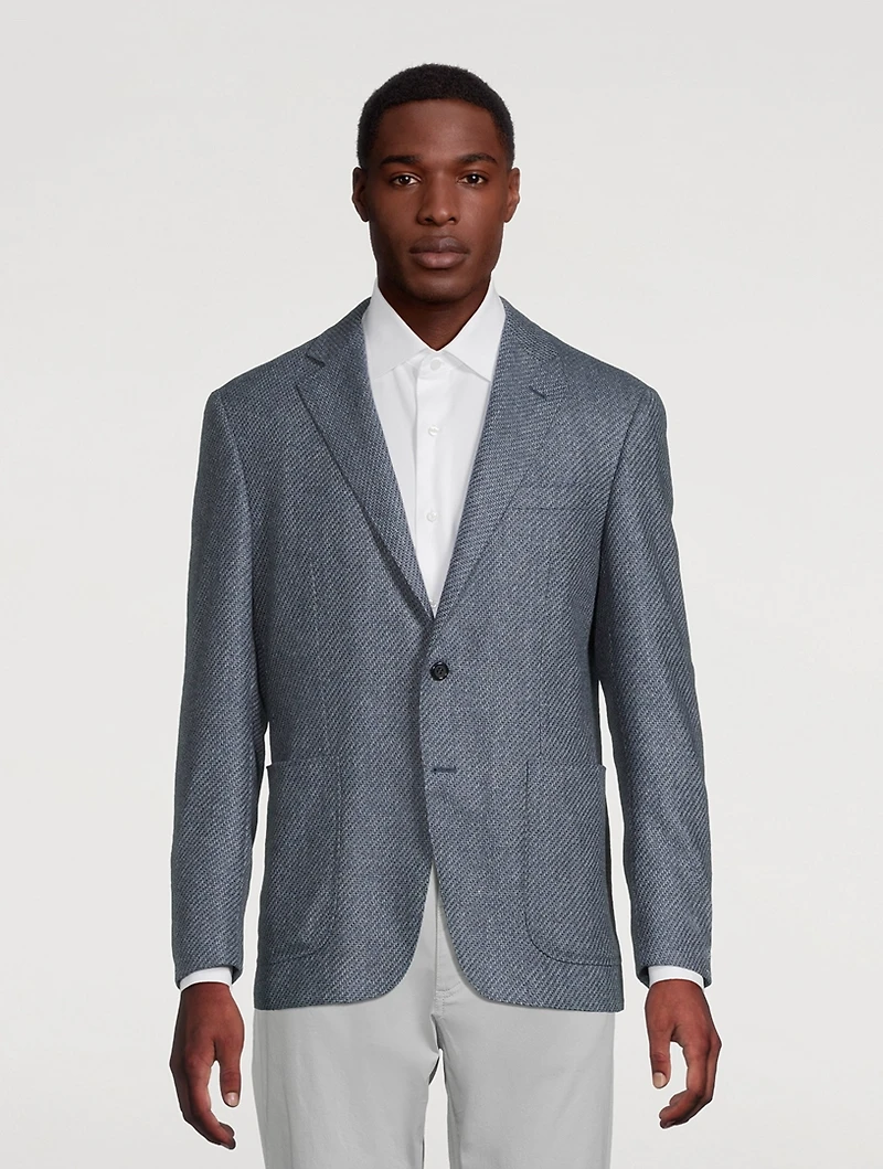 Wool Jacket Herringbone Print