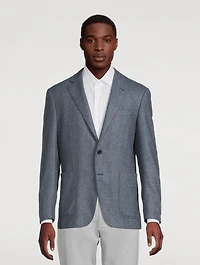 Wool Jacket Herringbone Print