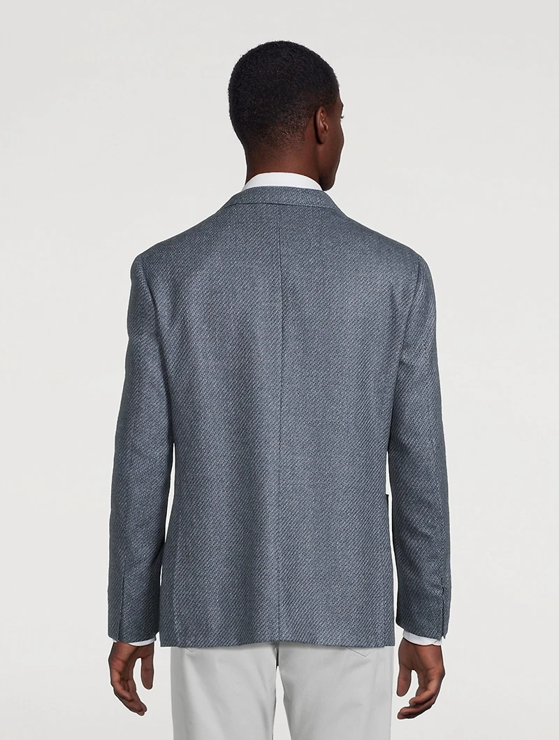 Wool Jacket Herringbone Print