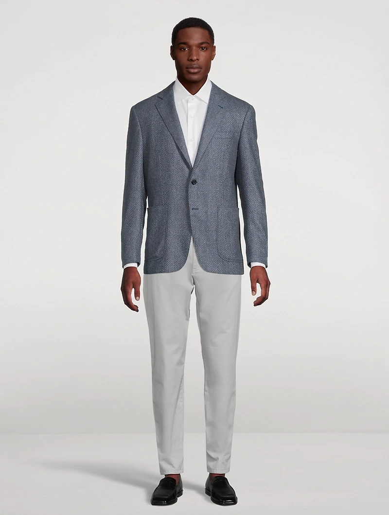 Wool Jacket Herringbone Print