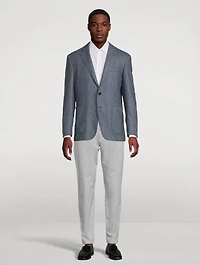 Wool Jacket Herringbone Print