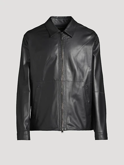 Leather Shirt Jacket