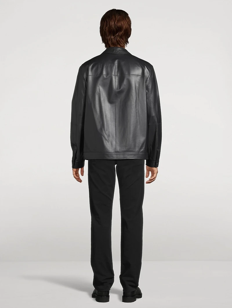 Leather Shirt Jacket