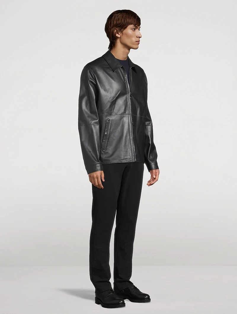 Leather Shirt Jacket