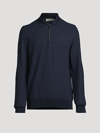 Wool Quarter-Zip Polo Sweater
