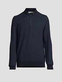 Wool Quarter-Zip Polo Sweater