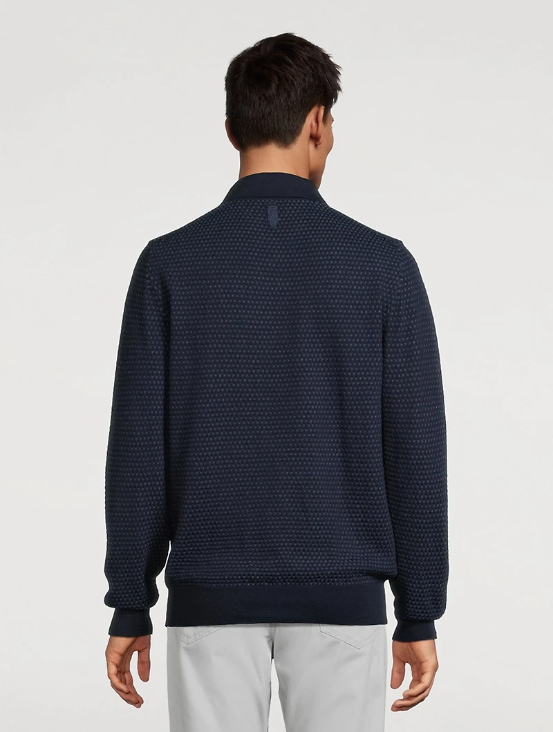 Wool Quarter-Zip Polo Sweater