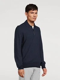 Wool Quarter-Zip Polo Sweater