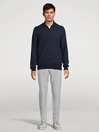 Wool Quarter-Zip Polo Sweater