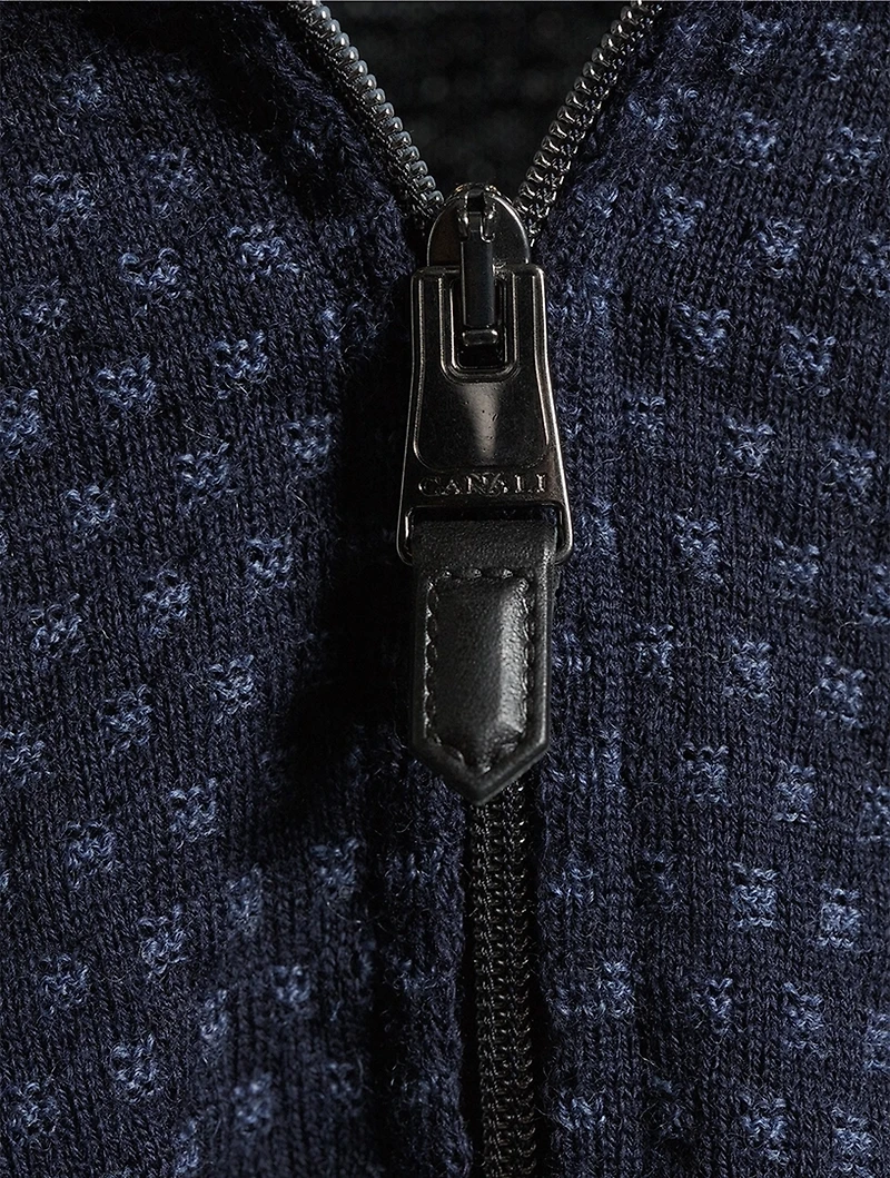 Wool Quarter-Zip Polo Sweater