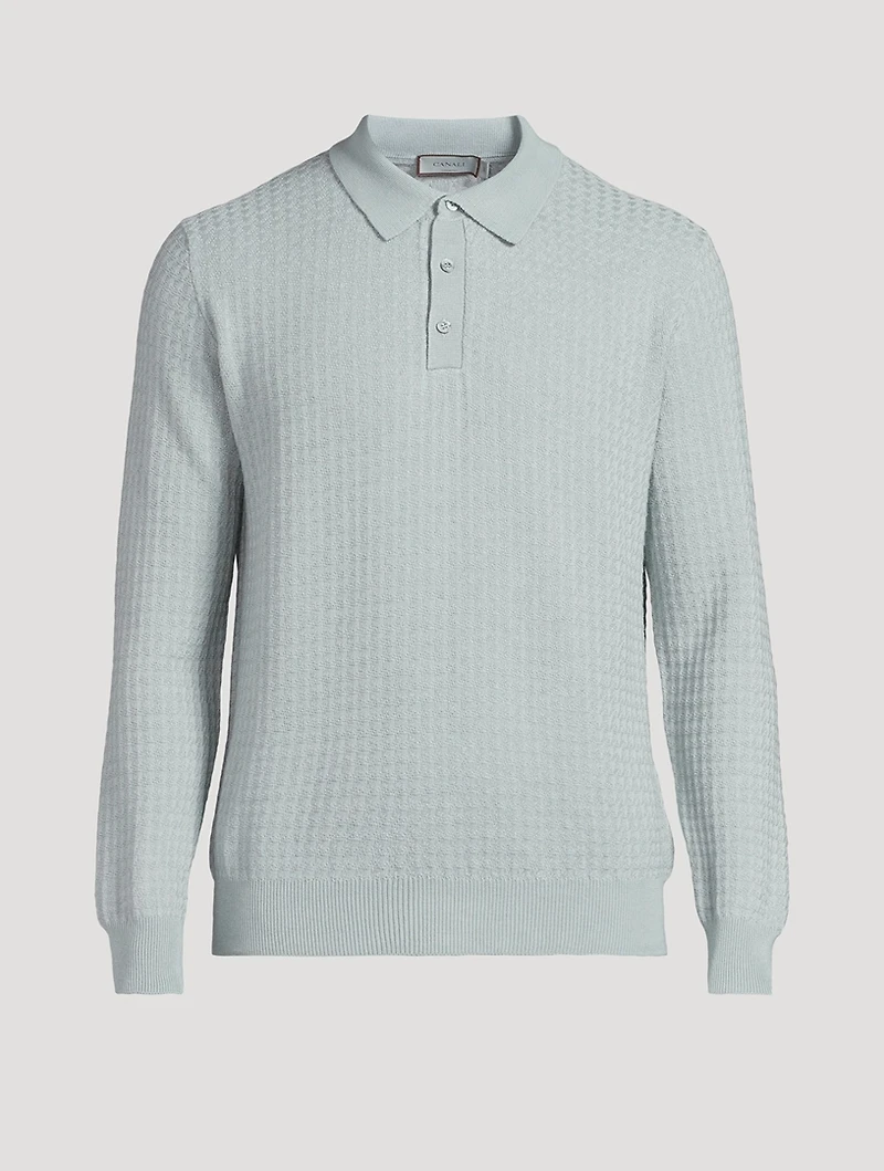 Wool-Blend Polo Sweater