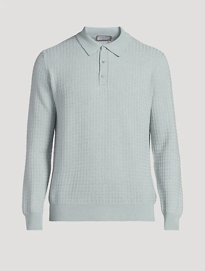 Wool-Blend Polo Sweater