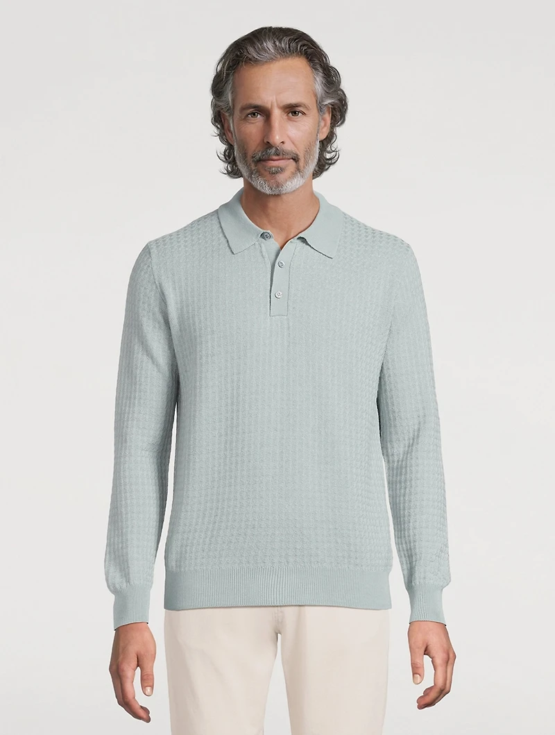 Wool-Blend Polo Sweater