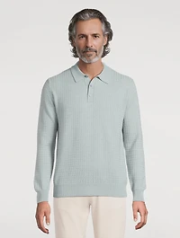 Wool-Blend Polo Sweater