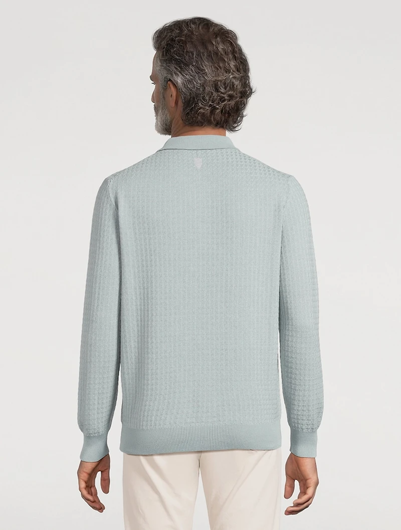 Wool-Blend Polo Sweater