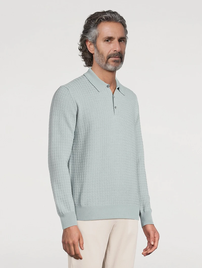 Wool-Blend Polo Sweater