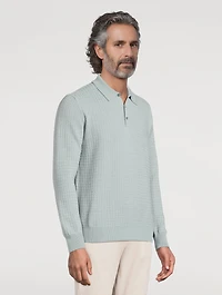 Wool-Blend Polo Sweater