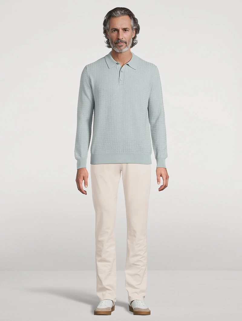 Wool-Blend Polo Sweater