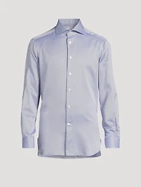 Cotton Herringbone Sport Shirt