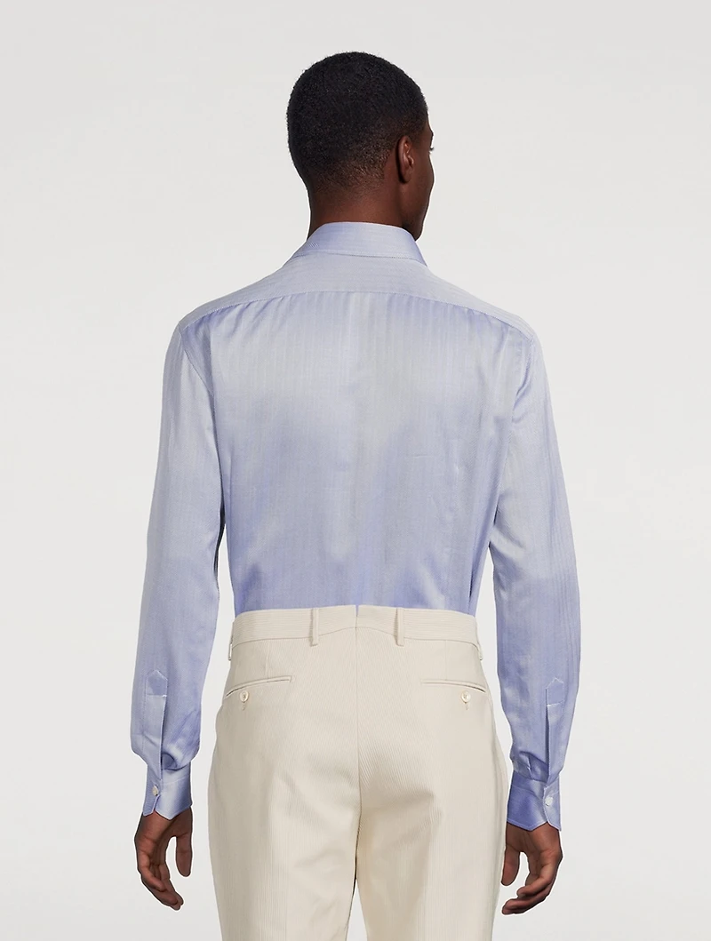 Cotton Herringbone Sport Shirt