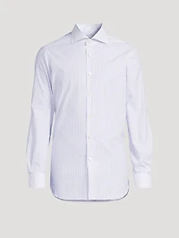 Cotton Sport Shirt Striped Print