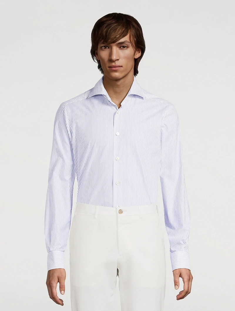 Cotton Sport Shirt Striped Print